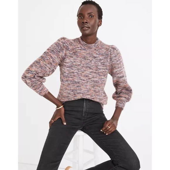 Madewell Sweaters - NWT Madewell Space-Dyed Eaton Puff Sleeve Pullover Chunky Knit Sweater Medium